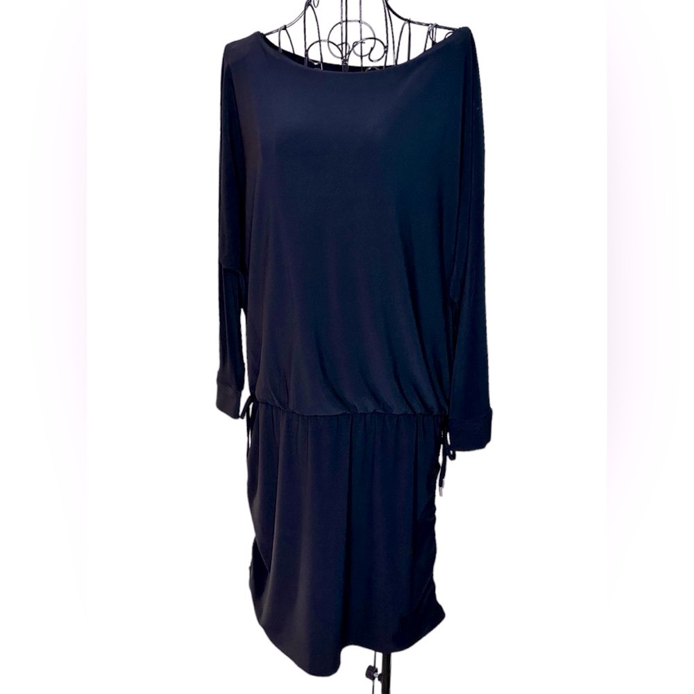 White House Black Market-WHBM Black 3/4 Sleeve Mini Dress Size Large